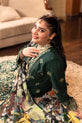 Green & Golden Linen Dress