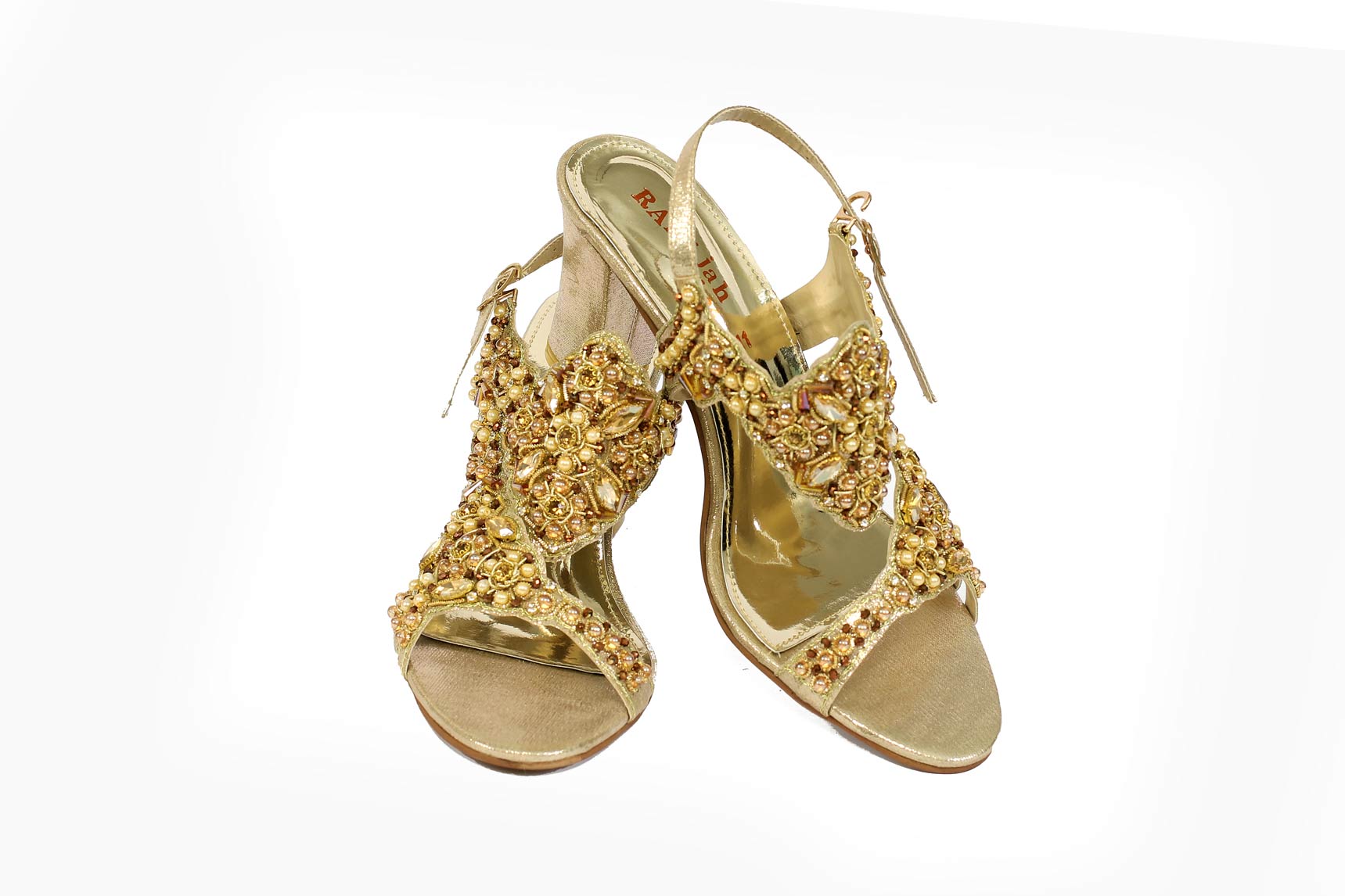 Golden Color Formal Sandals-RS19 - Rang Jah