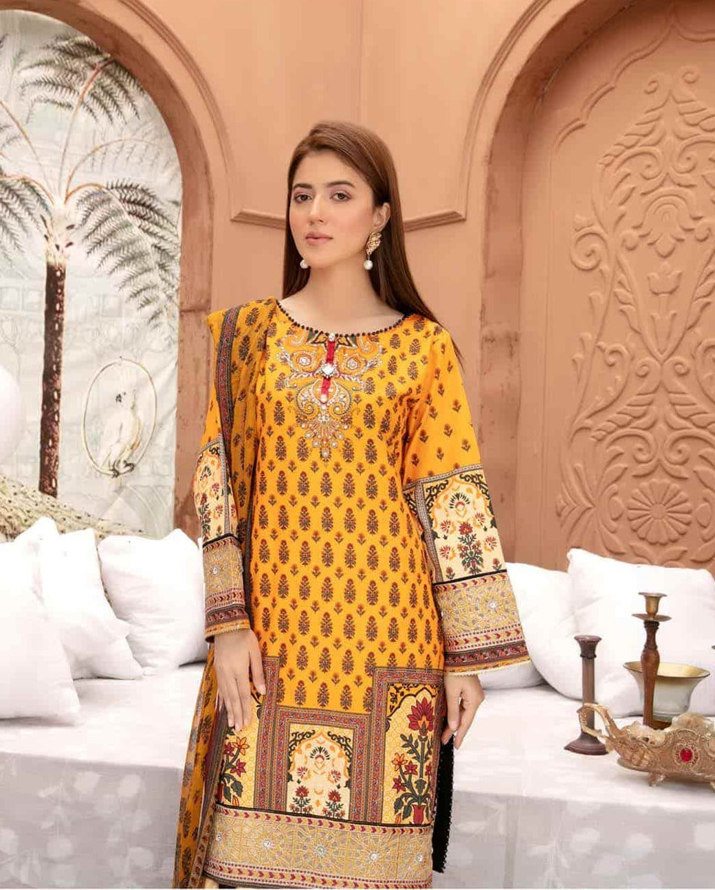 Ramadan Big sale Yellow Dress On By Rang Jah-AL7 - Rang Jah