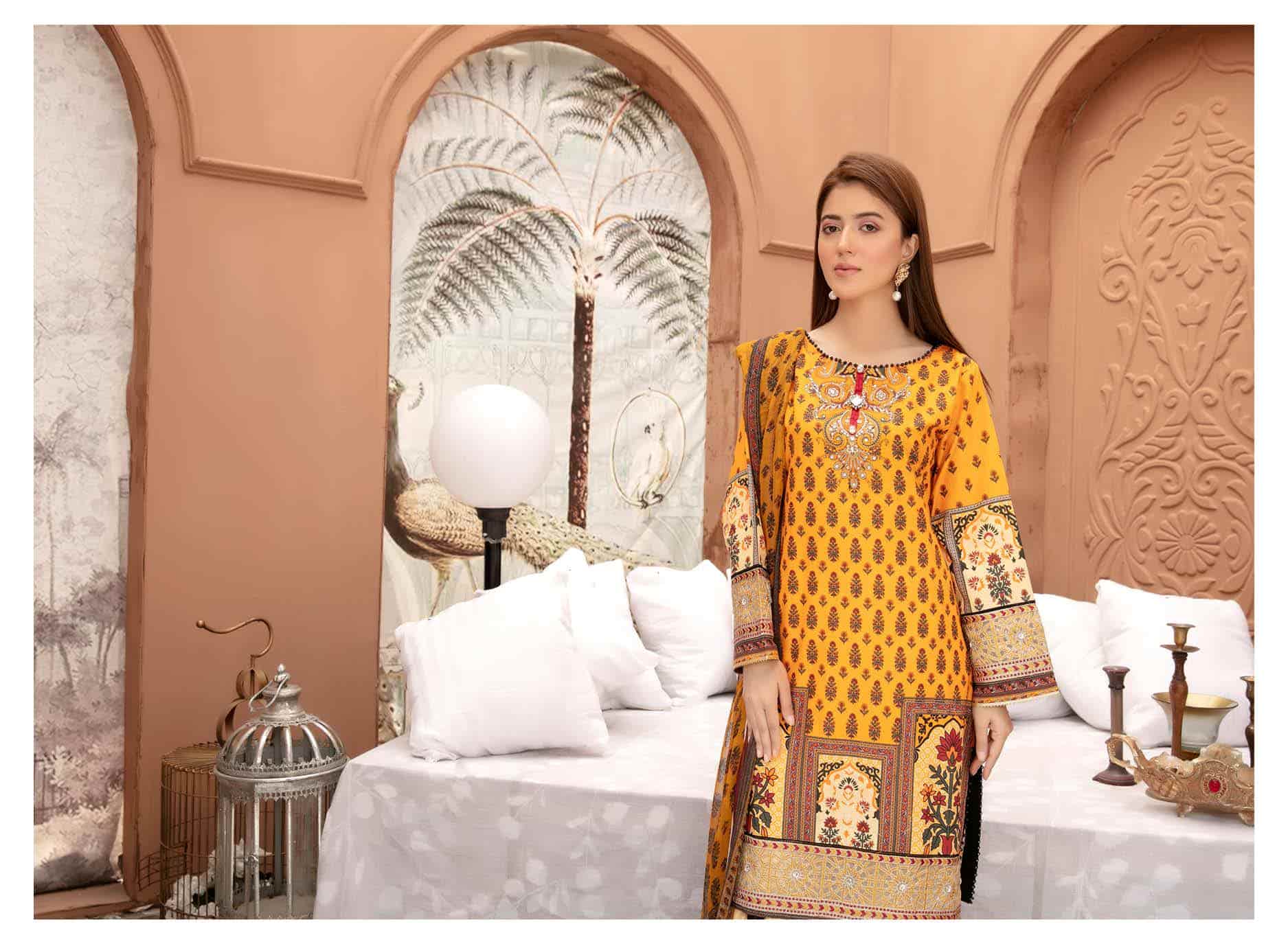 Ramadan Big sale Yellow Dress On By Rang Jah-AL7 - Rang Jah