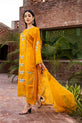 Yellow Viscose Chikankari Dress