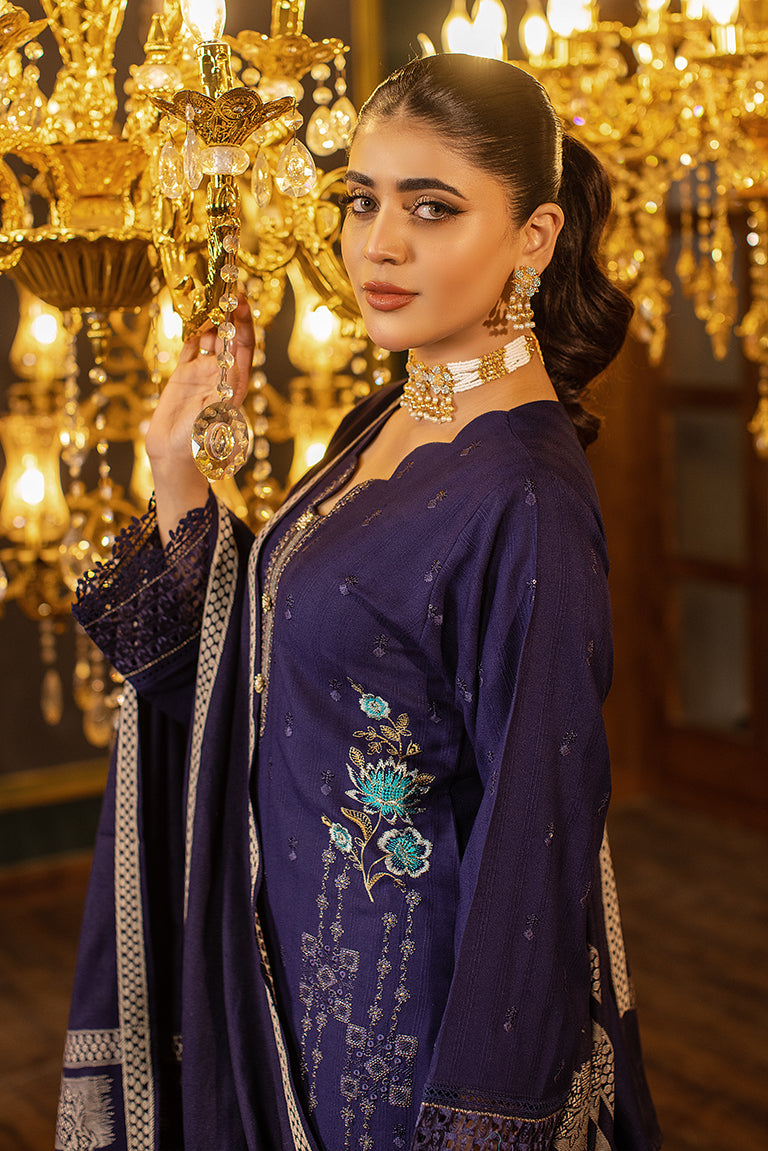 Blue Dress With Shawl