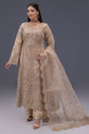 Antique Gold Organza Readymade Suit