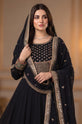 Black Embroidered Pakistani Chiffon Dress