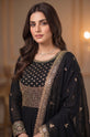 Black Embroidered Pakistani Plus Size Dress