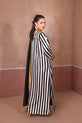 Black & White Striped Pakistani Eid Dress
