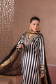 Black & White Striped Pakistani Party Wear Dress