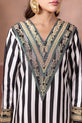 Black & White Striped Pakistani Summer Dress