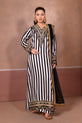 Black & White Striped Silk Dress