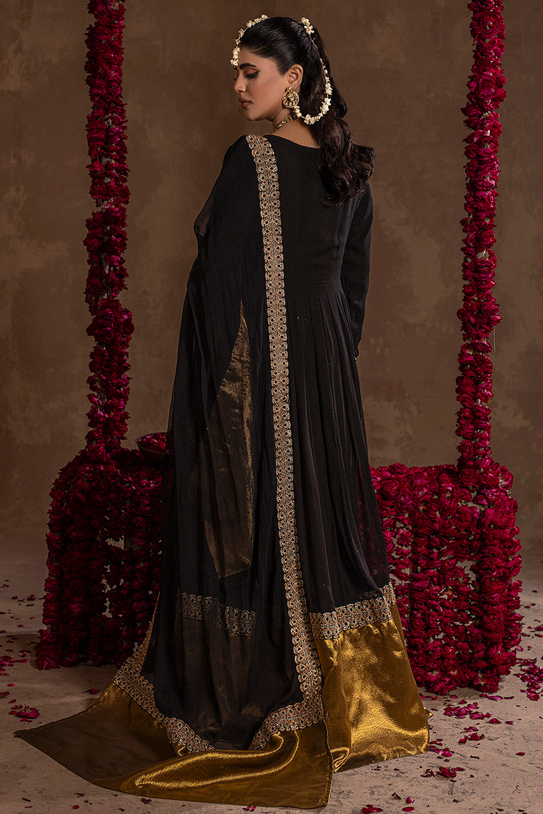 Black & Yellow Pakistani Plus Size Dress