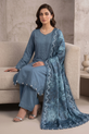  Blue silk Pakistani Summer Dress