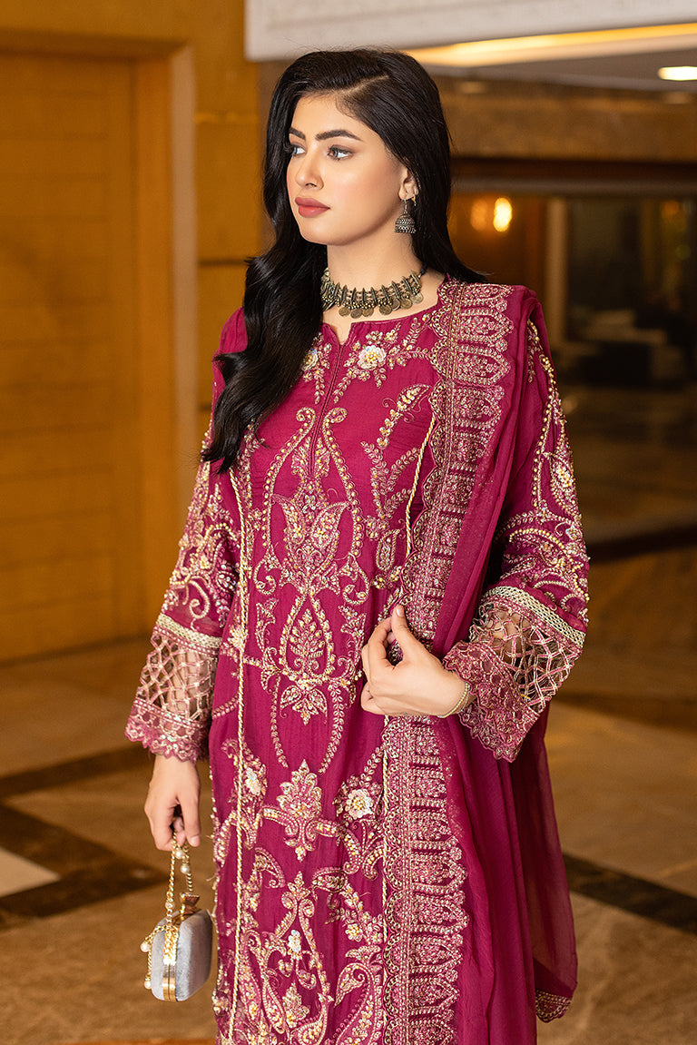 Burgundy Pakistani Formal Dress