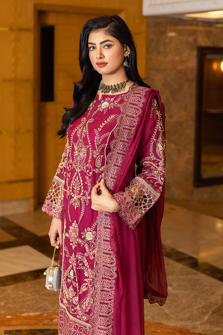 Burgundy Pakistani Wedding Dress