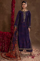 Deep Blue Pakistani Silk Dress
