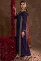 Deep Blue Pakistani Winter Dress