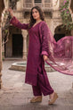 Deep Plum Pakistani Party Wear Dress