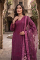 Deep Plum Pakistani Plus Size Dress