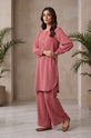 Dusty Rose Bubble Pakistani Chiffon Dress