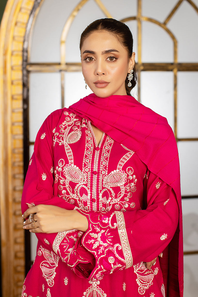 Embroidered Dhanak Suit