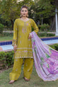 Embroidered Farshi Linen Suit