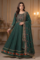 Emerald Green Embroidered Formal Dress