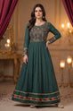 Emerald Green Embroidered Mehndi Dress