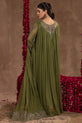  Green Pakistani Chiffon Dress