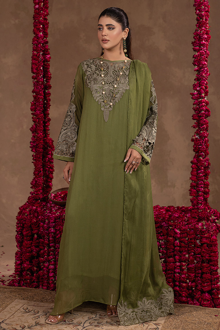 Green Pakistani Mehndi Dress