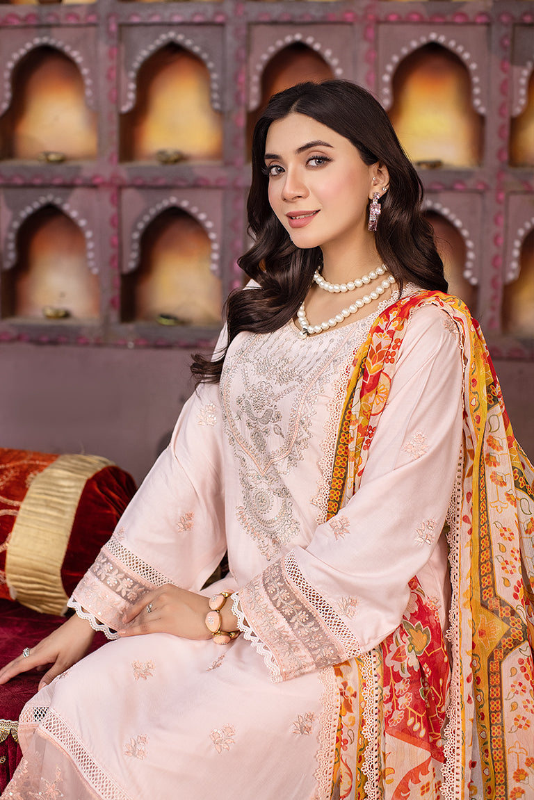 Heavily Embroidered Linen Suit