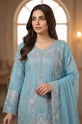 Ice Blue Embroidered Pakistani Eid Dress