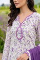 Ivory Lavender Floral Pakistani Designer Dress