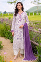 Ivory Lavender Floral Printed Linen Suit
