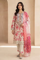 Ivory Pink Floral Printed Dhanak Suit