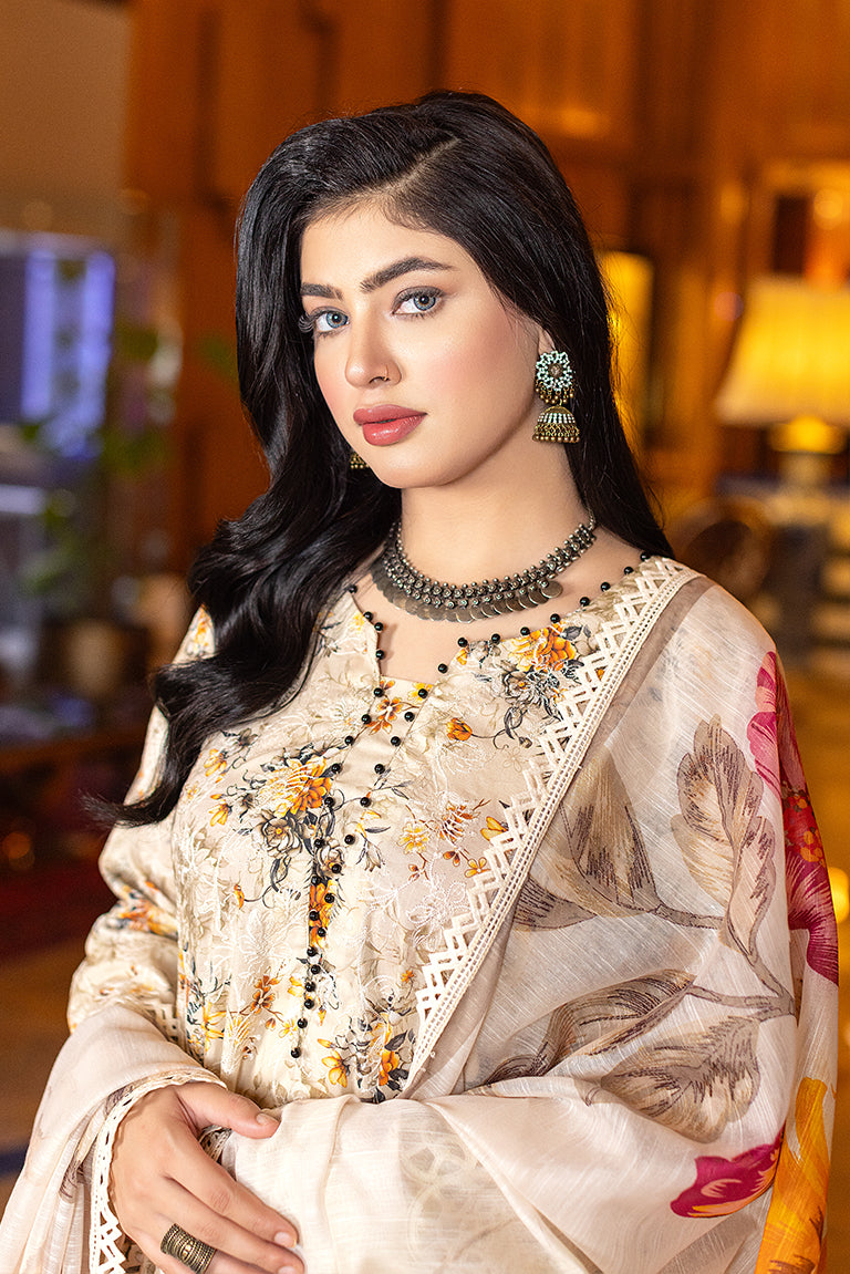 Lawn  Dress With Chiffon Printed Dupatta
