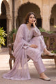 Lilac Embroidered Mehndi Dress