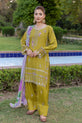 •	Linen Embroidered Dress