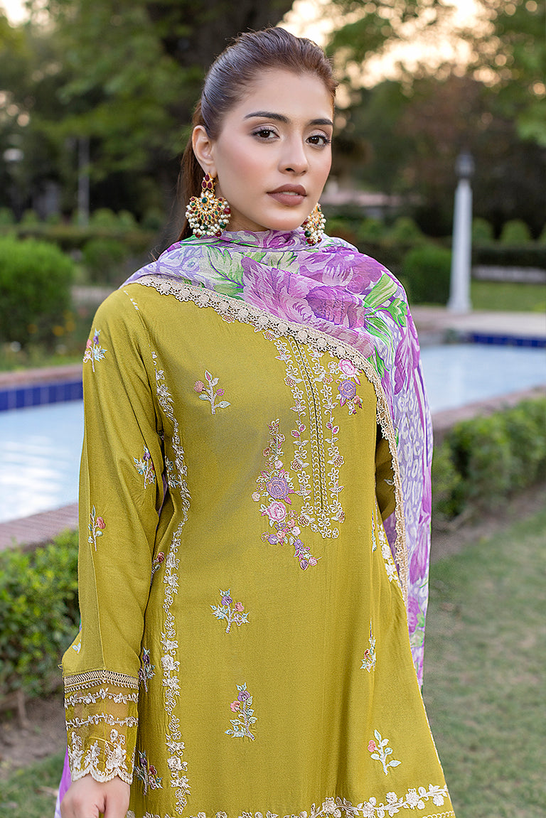 •	Linen Embroidered Farshi Shalwar