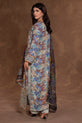 Luxury Dusty Blue Pakistani Winter Dress