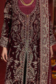 Magnificent Maroon Pakistani Winter Dress