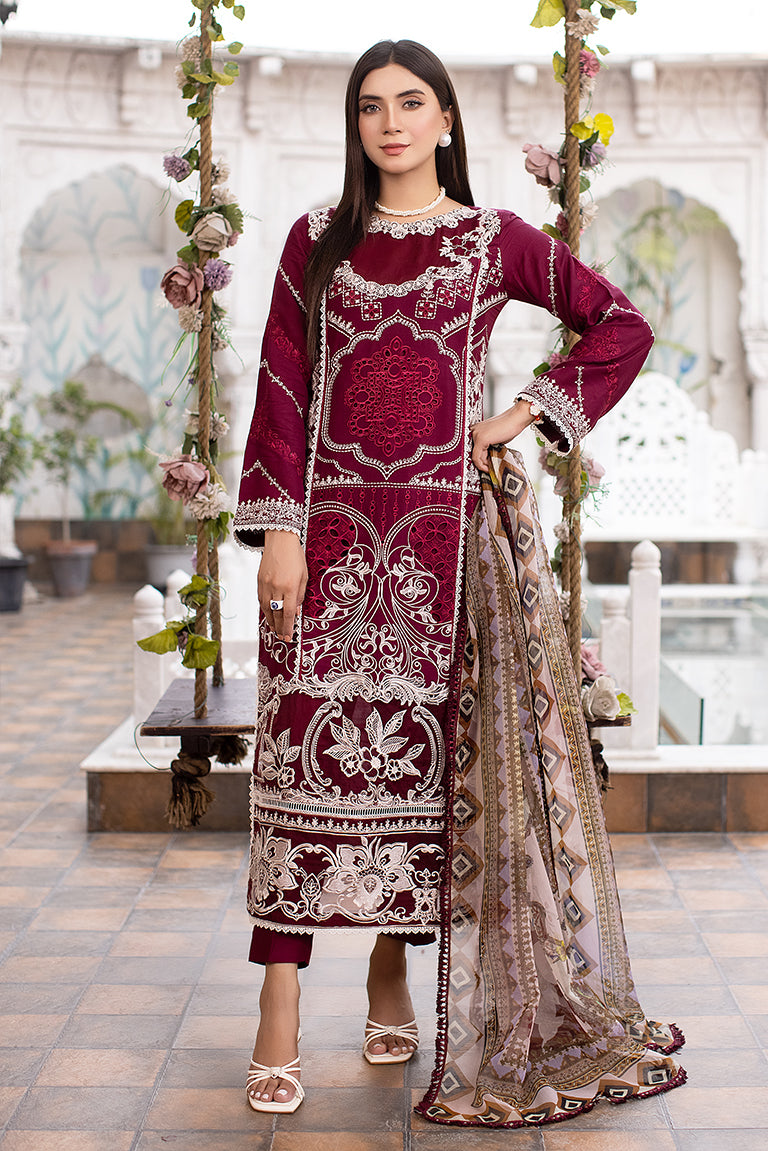 Maroon and White Dress