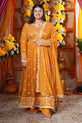 Mustard Gold Readymade Chiffon Anarkali
