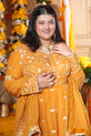 Mustard Gold Readymade Chiffon Dress