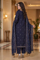 Navy Blue Embroidered Dress For Plus Size Dress 