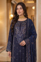 Navy Blue Embroidered Dress For Wedding 