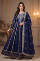 Navy Blue Embroidered Pakistani Wedding Dress