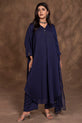 Navy Blue chiffon Dress