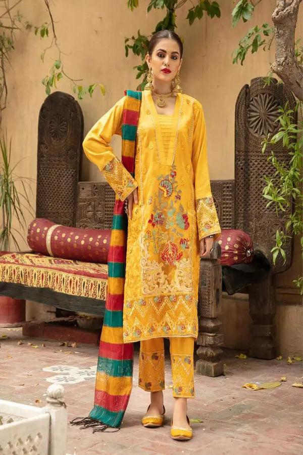 Readymade Organza Embroidered Suit-BS05