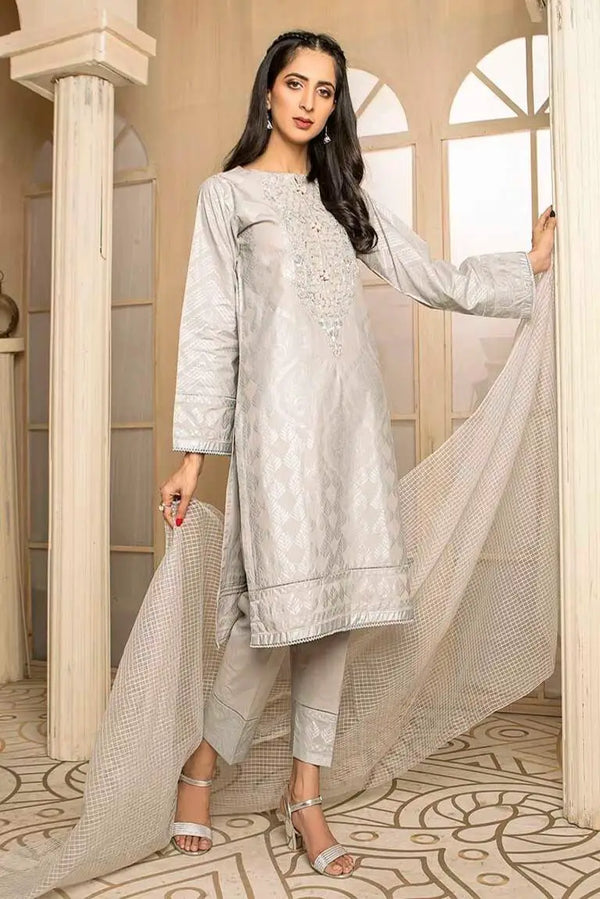 Readymade Cotton Embroidered Suit-MD1
