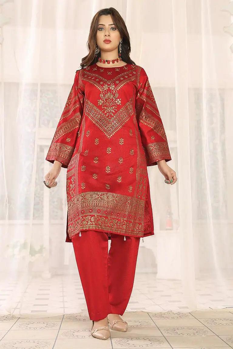Readymade 2pcs Printed Suit By Casualite-QM3