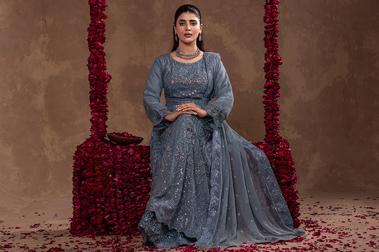 Pakistani Branded Gray Suit